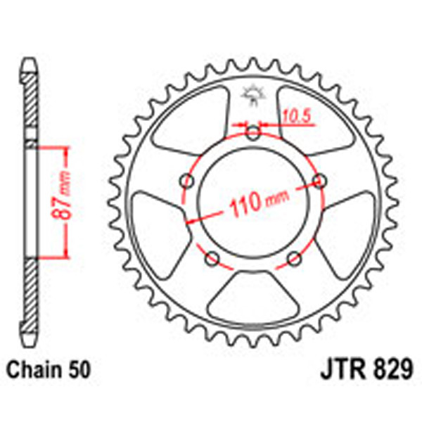 JT JT Rear Sprockets R/W 829-48 (824)